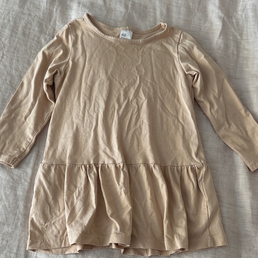 H&M Kids Light Brown Long Sleeve Dress 2T